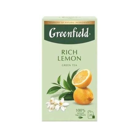 Чай Гринфилд зелёный Rich Lemon 1,7 г, 20 пакетиков ные кольцевые индукторы 0410 470uh