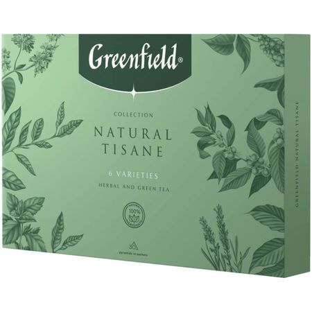 Чай нэйчерал Гринфилд тизан набор 54 г шиповника плоды низковитаминные плоды цельные пачка 50г