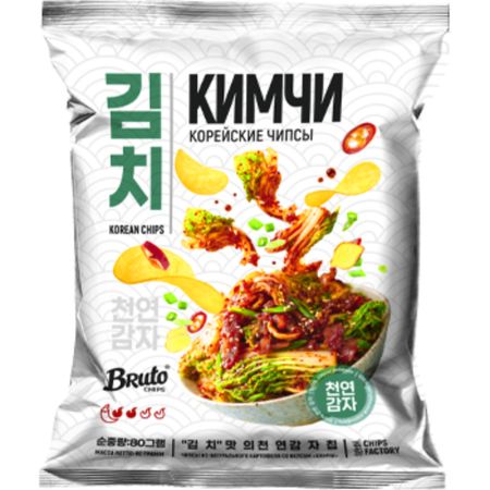 Картошка Bruto Asian классика кимчи 80 г чипсы картофельные lay s сыр 70 г