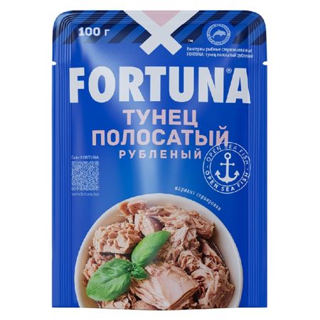 Тунец Fortunaрубленый в собственном соку, пауч 100 г томаты в собственном соку дядя ваня 680 г