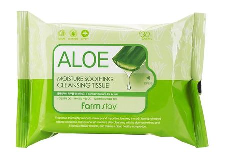 FarmStay Aloe Moisture Soothing Cleansing Tissue салфетки спиртовые антисептическая из нетканого материала стерильная одноразовая 110х125мм 20шт