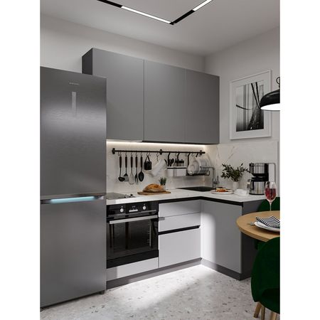 кухонный гарнитур Hi-Tech 1800х1200х600мм угловой мышиный серый ЛДСП