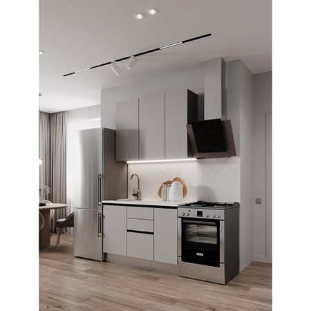 кухонный гарнитур Hi-Tech 1200х600мм прямой мышиный серый ЛДСП