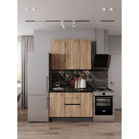 кухонный гарнитур Hi-Tech 1200х600мм прямой дуб золотой ЛДСП