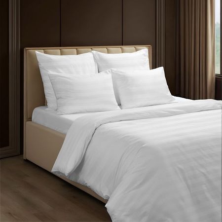 простыня VEROSSA Stripe 3х3см 200х220см сатин-страйп белый, арт.779096 простыня cottonika 200х220см сатин страйп сиреневая арт превростр сир