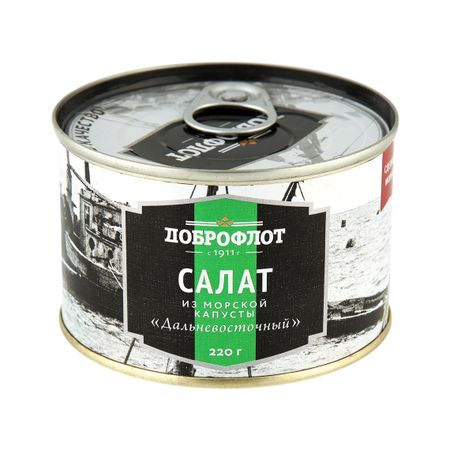Салат из морской капусты Доброфлот дальневосточный 220 г галеты овощные ашан красная птица из ной капусты замороженные 300 г