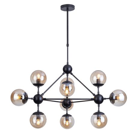 люстра на штанге ART LAMP Болла E14 10х40Вт металл черный спот поворотный ritter artin gu10 40вт металл белый