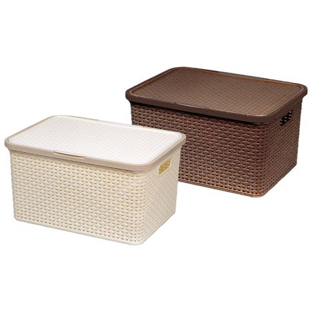 корзина ПОЛИМЕРБЫТ Артлайн 30л 46х34,5х24,5см с крышкой пластик корзинка полимербыт traymix с крышкой белая 12 л