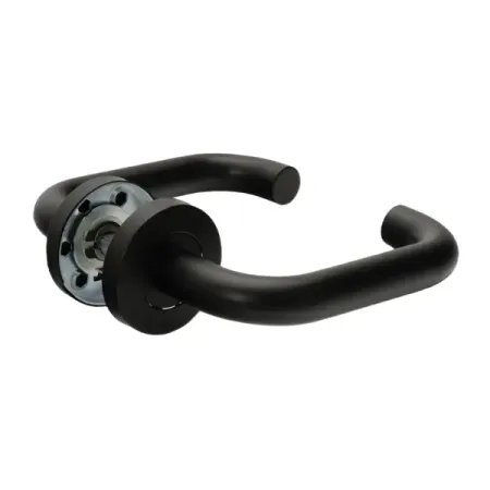 Дверная ручка на розетке Edson EDS-17-R0 без запирания цвет черный ручка дверная edson euro fin eds 21 z01 универсальная и для финских дверей