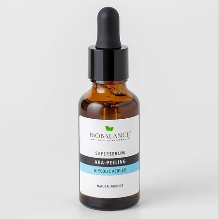 Сыворотка для лица BIOBALANCE Сыворотка для лица с гликолевой кислотой SUPER SERUM AHA PEELING GLYCOLIC ACID 8%
