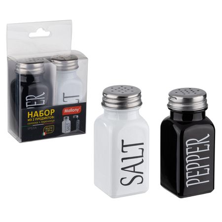 набор для специй MALLONY Spezia 2 предмета 80мл стекло, нерж.сталь деревянный контейнер для специй