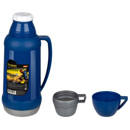 термос MALLONY Aqua 1,8л пластик, стекло две чашки синий heyyes фарфоровые чашки koi fish sancai gaiwan 1 шт