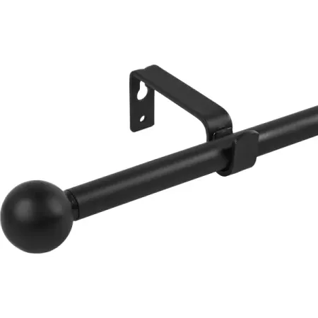 Настенный карниз раздвижной однорядный Шар d13/16 мм 120-210 см металл цвет черный дверные ролики для раздвижной двери   из 4 пар abs пластик
