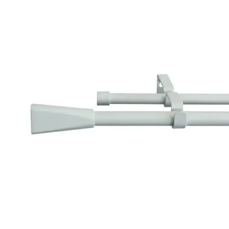 Настенный карниз раздвижной двухрядный d16/19 мм 160-300 см металл цвет белый металлические кольца для штор aifish ojal 001 6