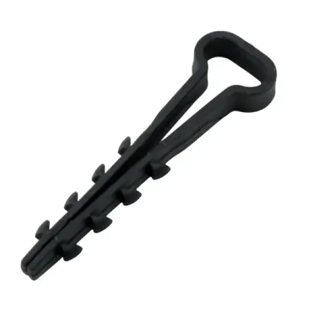 Дюбель-хомут Oxion D5-8 мм для плоского кабеля цвет черный 100 шт.
