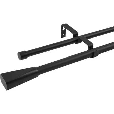 Настенный карниз раздвижной двухрядный d16/19 мм 160-300 см металл цвет черный металлические кольца для штор aifish ojal 001 6