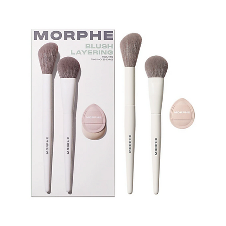 Набор кистей MORPHE Набор кистей и спонжа для румян Blush Layering Tool Trio lumintop tool aaa фонарик