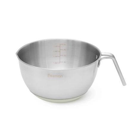 Миска Fissman с ручкой, нержавеющая сталь, 21x12 см, 2,5 л миска plast team круглая 6 л