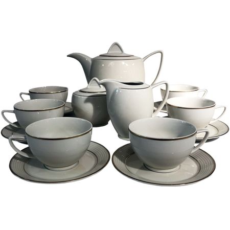 Сервиз чайный Thun 1794 Lea отводка золото, ivory, 17 предметов, 6 персон