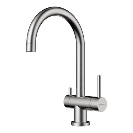 Смеситель для кухни Omoikiri Yamada-BN нержавеющая сталь с высоким изливом с подключением к фильтру двухвентильный (4994225) смеситель для кухни milardo duplex двухвентильный латунь