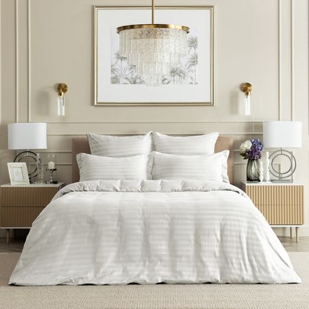 Постельное белье Белый, страйп-сатин 43463-1