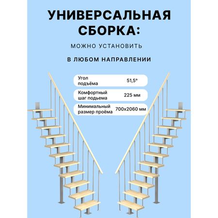 лестница ЛЕСЕНКА Линия-Квадро прямой марш h 2475-2700