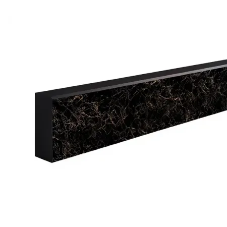 Комплект плинтусов Мрамор №1 240x60 см пластик цвет чёрный 3 шт