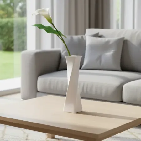 Ваза винтовая Чувство стиля стекло 29 см цвет белый открытки винтажного стиля sjmandun   из 9 штук