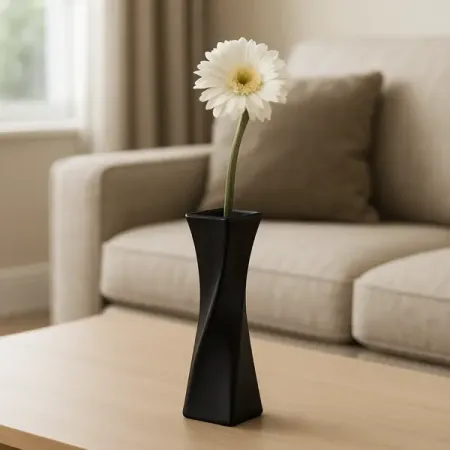 Ваза винтовая Чувство стиля стекло 29 см цвет черный открытки винтажного стиля sjmandun   из 9 штук