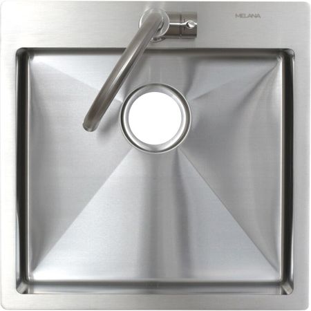 Мойка для кухни Melana ProfLine 50х50х25 см врезная с сифоном сталь сатин (MLN-R5050HM 250)