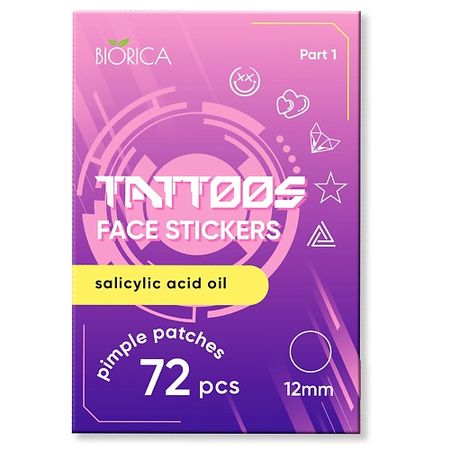 Патчи для лица BIORICA Патчи для лица от прыщей маскирующие акне тату звездочки сердечки обод звездочки haishine 3 8 10t для цепных пил stihl