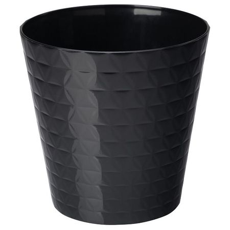 горшок пластиковый Diamond 2,5л d17см Petit чёрный houseen самополивающийся круглый пластиковый очный горшок
