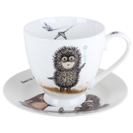 чашка с блюдцем КОРАЛЛ Ежик в тумане 400мл фарфор под.уп. статуэтка ежик homyl