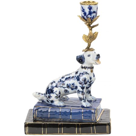 Подсвечник Glasar собачка 1/qen396g 17х11х26 см подсвечник edg олень белый 15x13x9 см