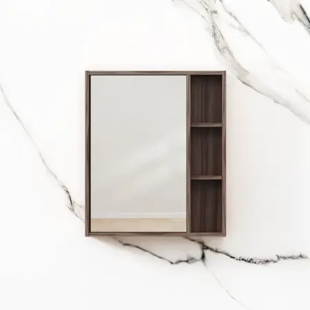 Зеркало для ванной AM.PM Stern с полкой 60x70 см цвет орех moonbiffy односторонняя зеркальная оконная пленка 30х100 см синяя