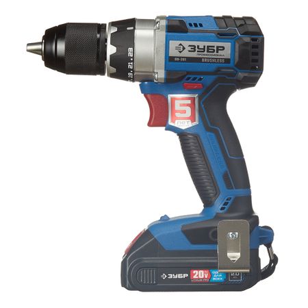 Дрель-шуруповерт аккумуляторная бесщеточная Зубр DB-201-22 20 В 2 Ач Li-Ion 2 АКБ и ЗУ