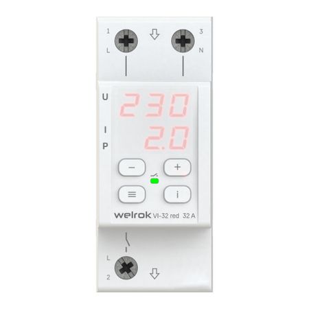 Реле напряжения и контроля фаз модульное Welrok VI-32 red 220 В 32 А тип AC цифровое реле мощности omron g2r 1 1a e