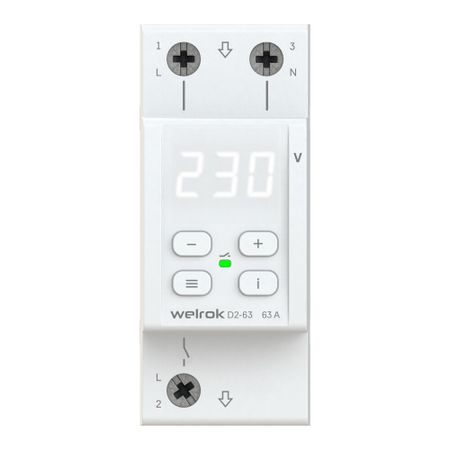 Реле напряжения модульное Welrok D2-63 220 В 63 А тип AC цифровое реле мощности omron g2r 1 1a e