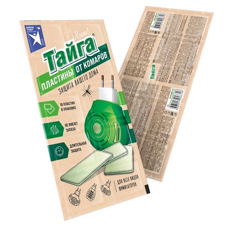 пластины ТАЙГА Family от комаров 10шт пластины mosquitall универсальная защита от комаров 10 шт
