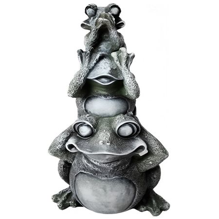 фигура садовая Лягушата друг на дружке h30см полистоун