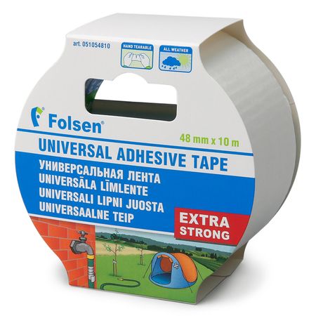 лента бандажная FOLSEN 48ммх10м влагоустойчивая белая, арт.051054810