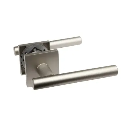 Дверная ручка на розетке квадратная KREAFORTA Усожа без запирания цвет никель встраиваемая дверная ручка золотая цинковый сплав