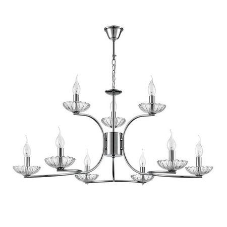 люстра подвесная LUMION Classi Е14 9х40Вт стекло металл прозрачный хром люстра подвесная lumion santiago 6х60вт e27 металл
