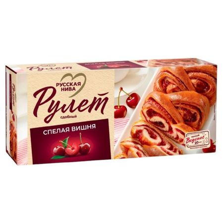 Рулет сдобный Русская нива спелая вишня 250 г