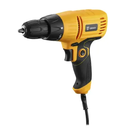 Дрель-шуруповерт сетевая Deko DKD500, 500 Вт дрель шуруповерт deko dkcd20v 20в li ion 2х3 0ач   63 предмета